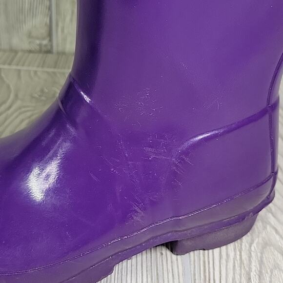 Hunter Original Purple Tall Gloss Rain Boots Girls 5G - Picture 13 of 14